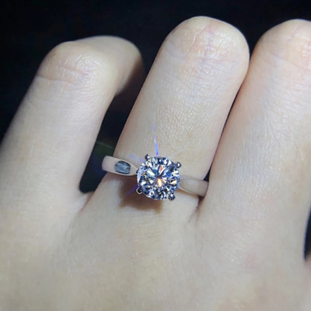 18K WHITE GOLD FILLED DIAMOND ENGAGEMENT RING - Picture 8 of 10